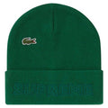 Supreme LACOSTE Beanie Green — Front View