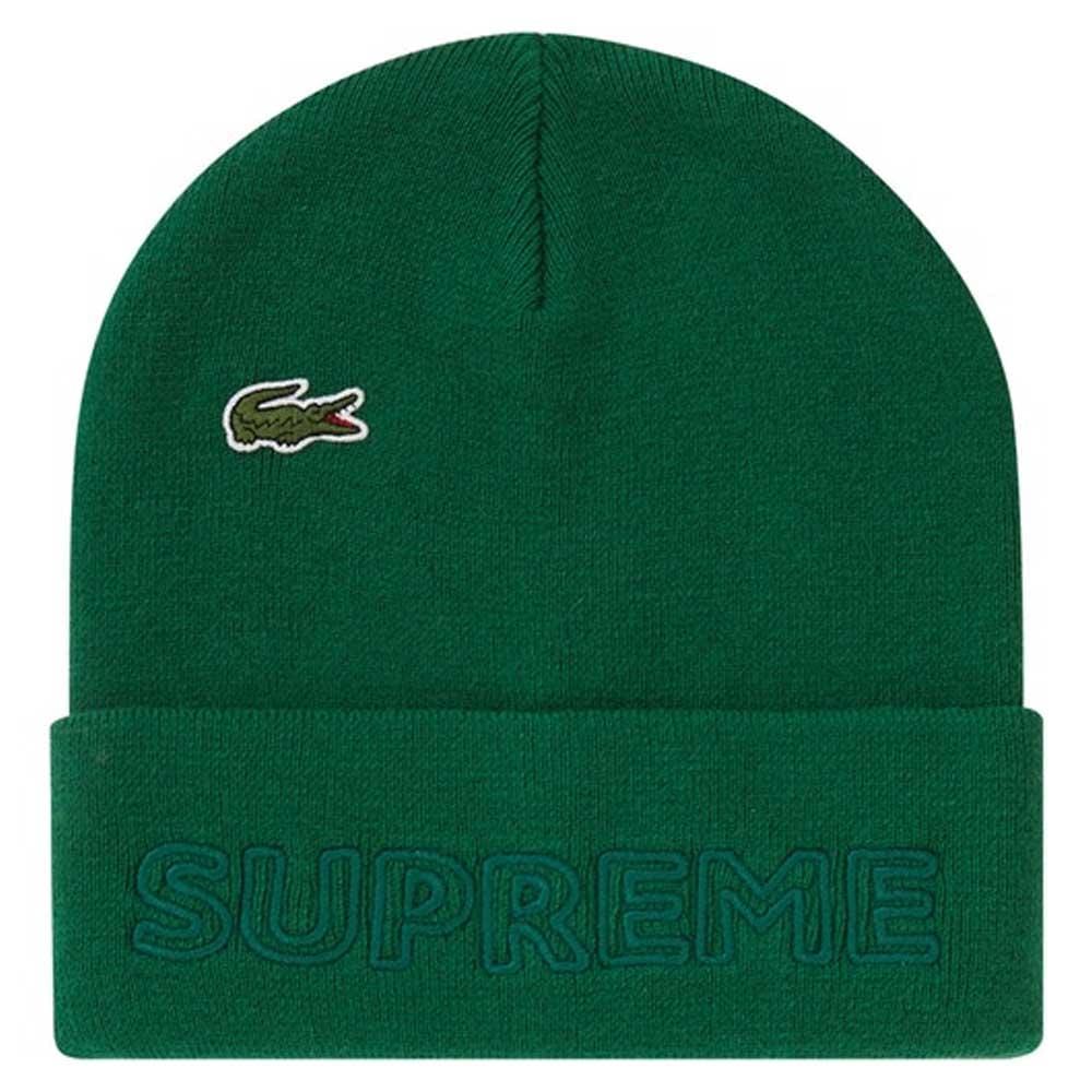 Supreme LACOSTE Beanie Green — Front View