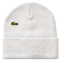 Supreme LACOSTE Beanie White — Front View
