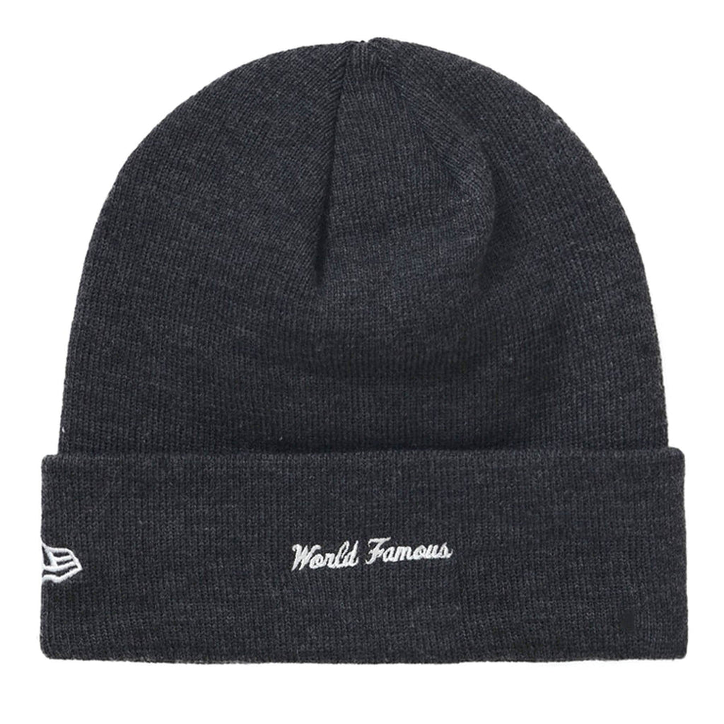 Supreme x New Era Box Logo Beanie 'Charcoal' — Side View