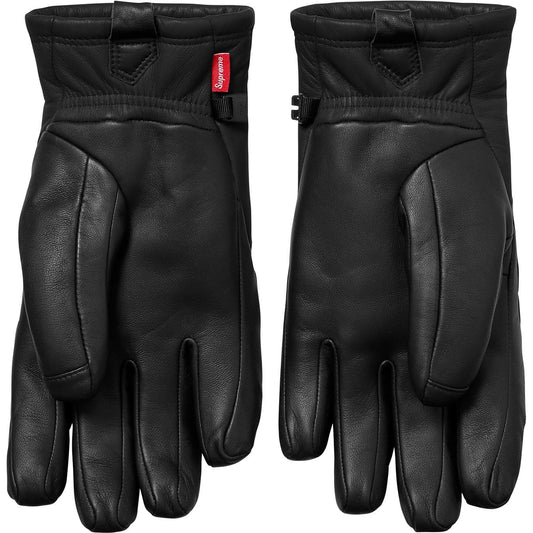 Supreme-The North Face Leather Gloves - Black — Side View