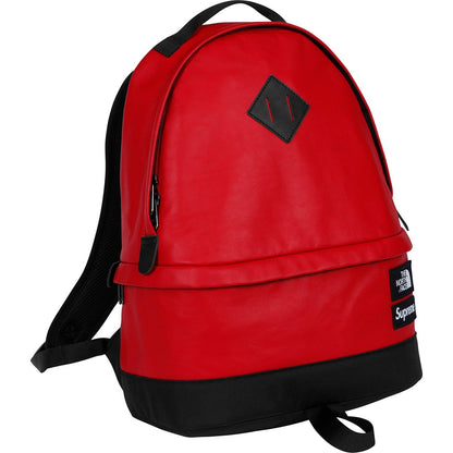 Supreme-The North Face Leather Day Pack - Red — Front View