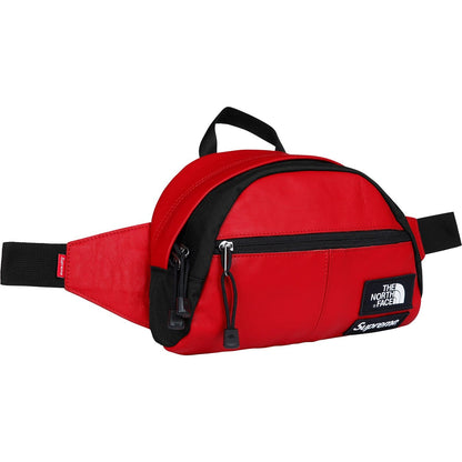 Supreme-The North Face Leather Roo II Lumbar Pack - Red — Front View
