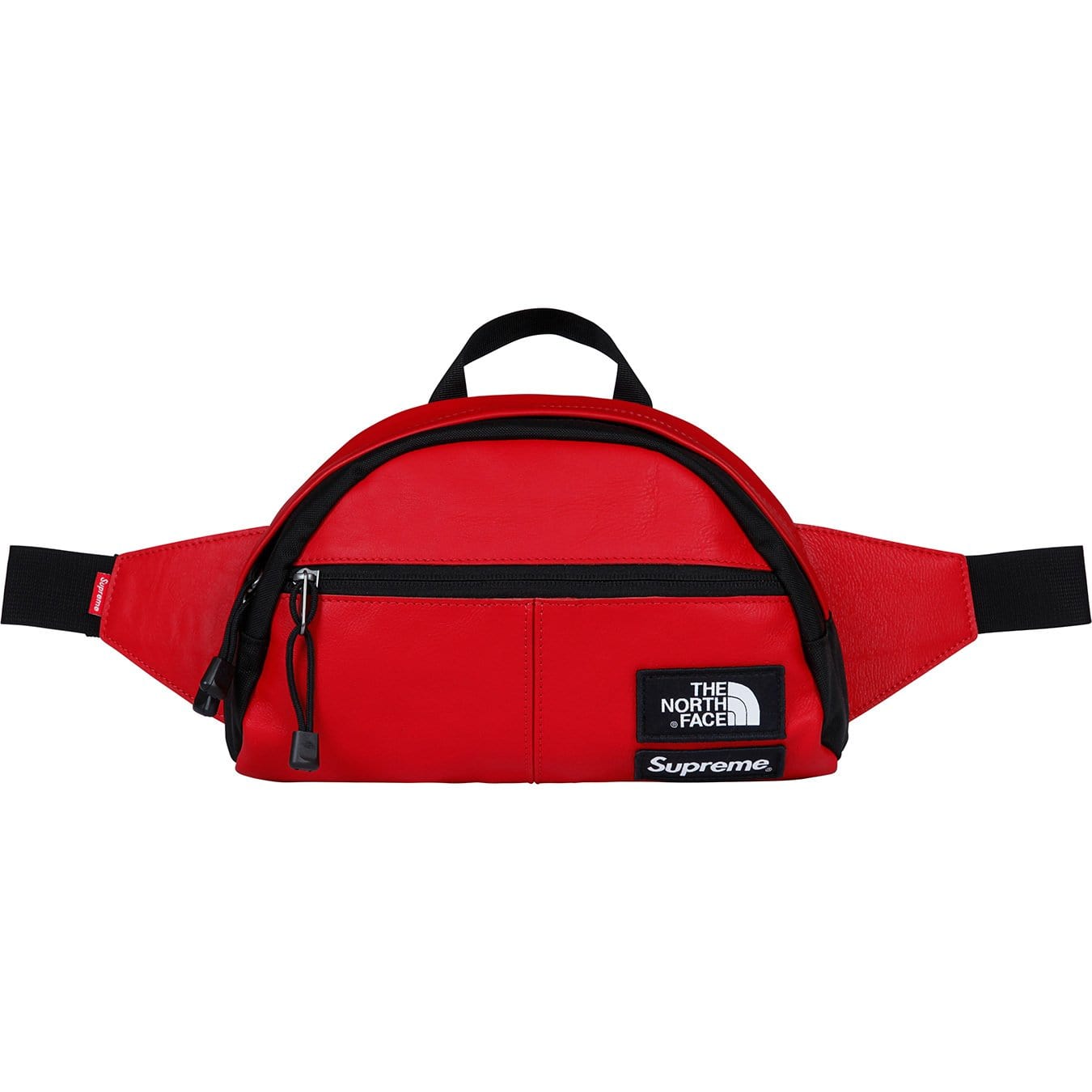 Supreme-The North Face Leather Roo II Lumbar Pack - Red — Side View