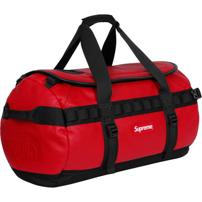 Supreme-The North Face Leather Base Camp Duffel - Red — Front View