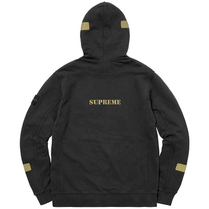 Supreme-Stone Island Hooded Sweatshirt - Black — XXS — Side View