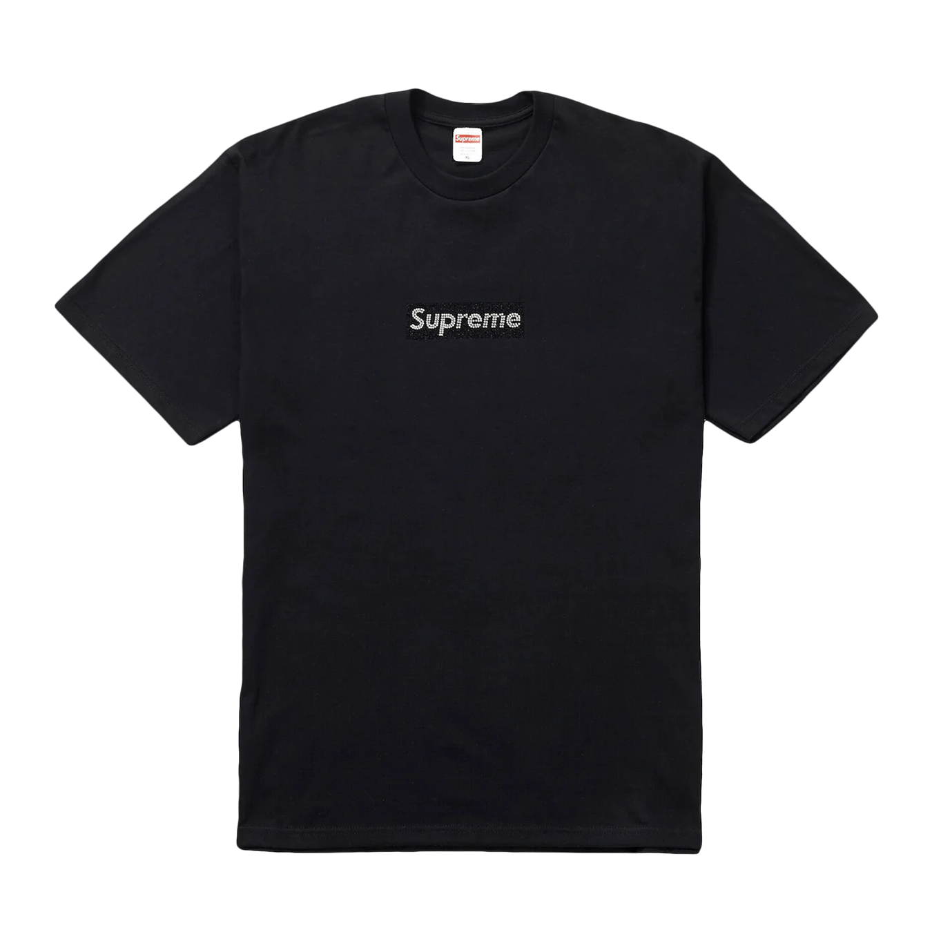 Supreme x Swarovski Box Logo T-Shirt 'Black' — XXS — Front View