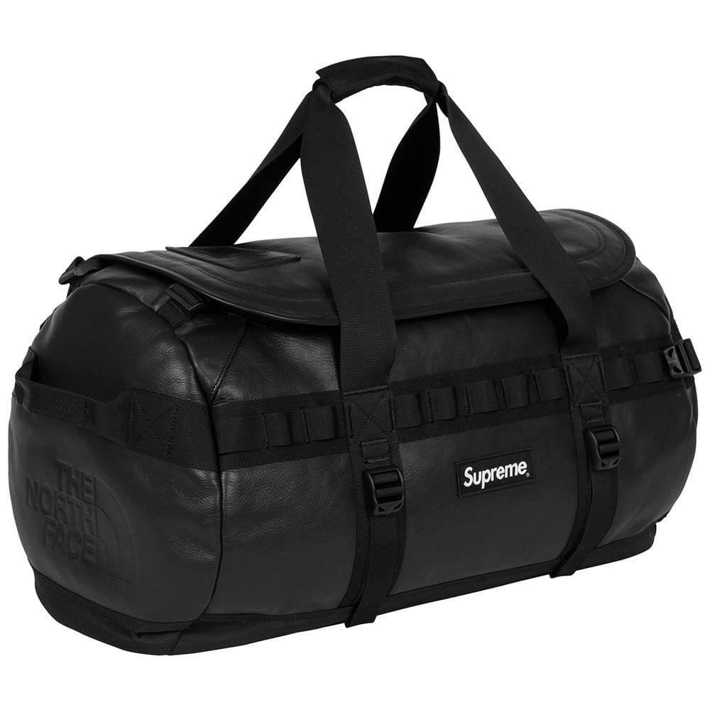 Supreme-The North Face Leather Base Camp Duffel - Black — Front View