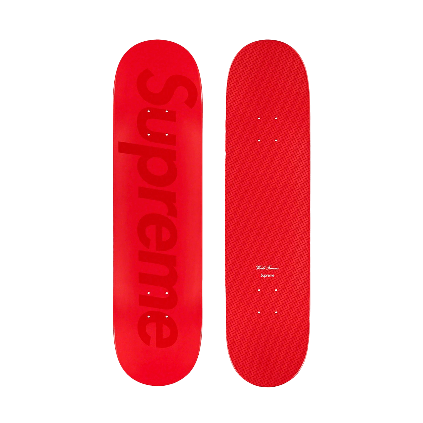 Supreme Tonal Box Logo Skateboard 'Red' — Front View