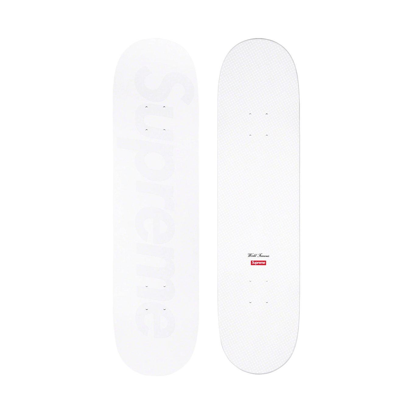 Supreme Tonal Box Logo Skateboard 'White' — Front View