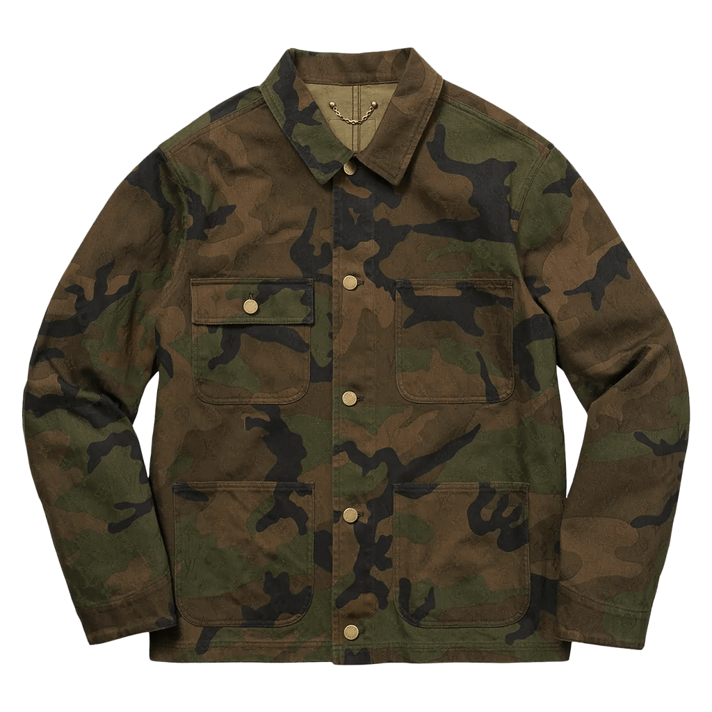 Supreme x Louis Vuitton Jacquard Denim Trucker Jacket 'Camo' — XXS — Front View
