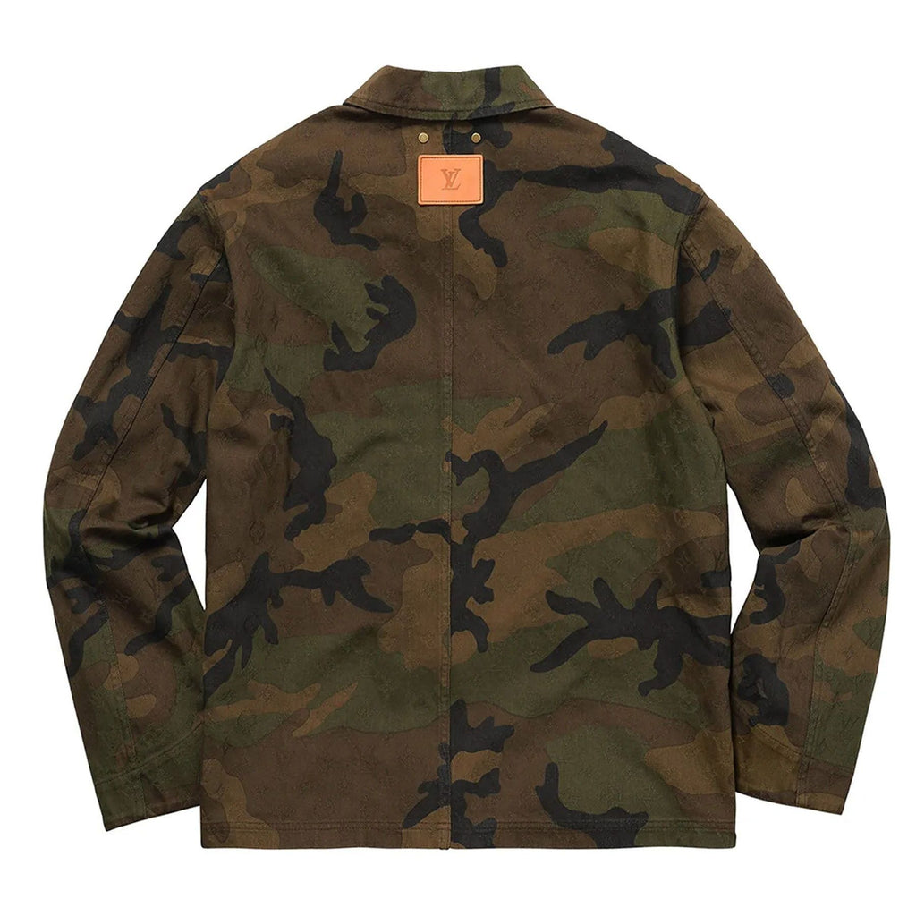 Supreme x Louis Vuitton Jacquard Denim Trucker Jacket 'Camo' — XXS — Side View