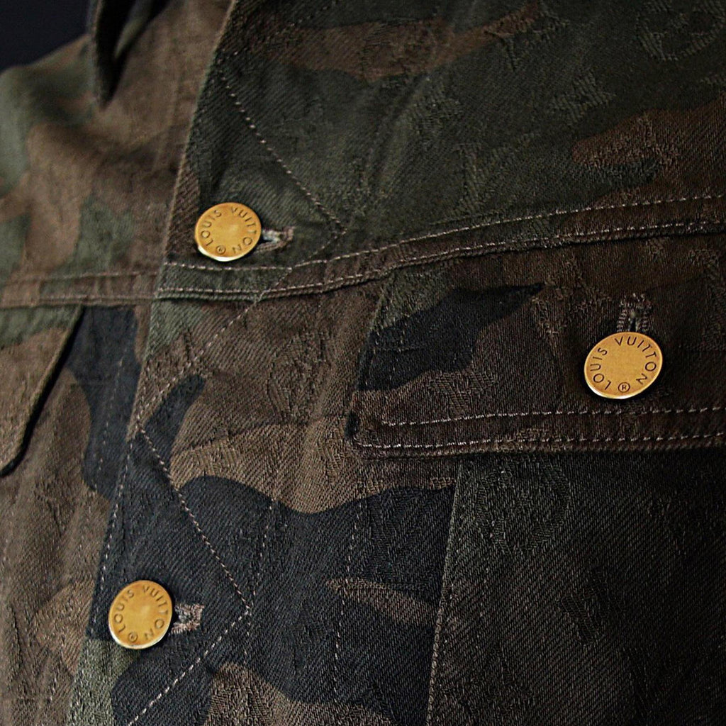 Supreme x Louis Vuitton Jacquard Denim Trucker Jacket 'Camo' — XXS — Back View
