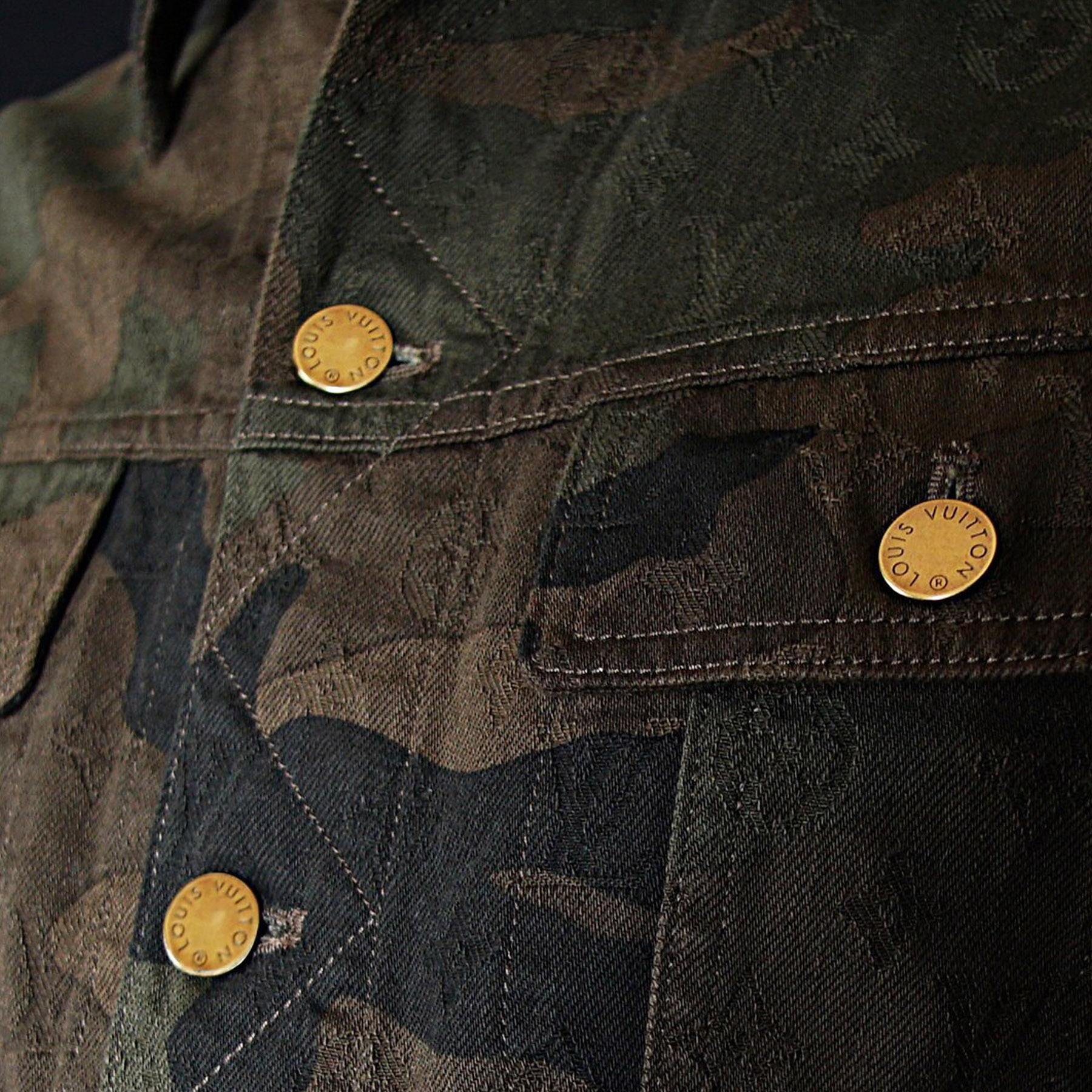 Supreme x Louis Vuitton Jacquard Denim Trucker Jacket 'Camo' — XXS — Back View