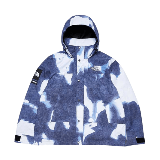 Supreme x The North Face Bleached Denim Print Mountain Jacket 'Indigo' — XXS — Front View