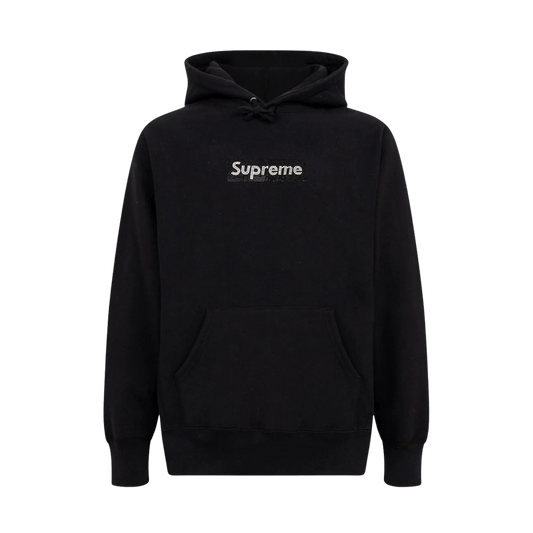 Supreme x Swarovski Box Logo Hooded Sweatshirt 'Black' — XXS — Front View