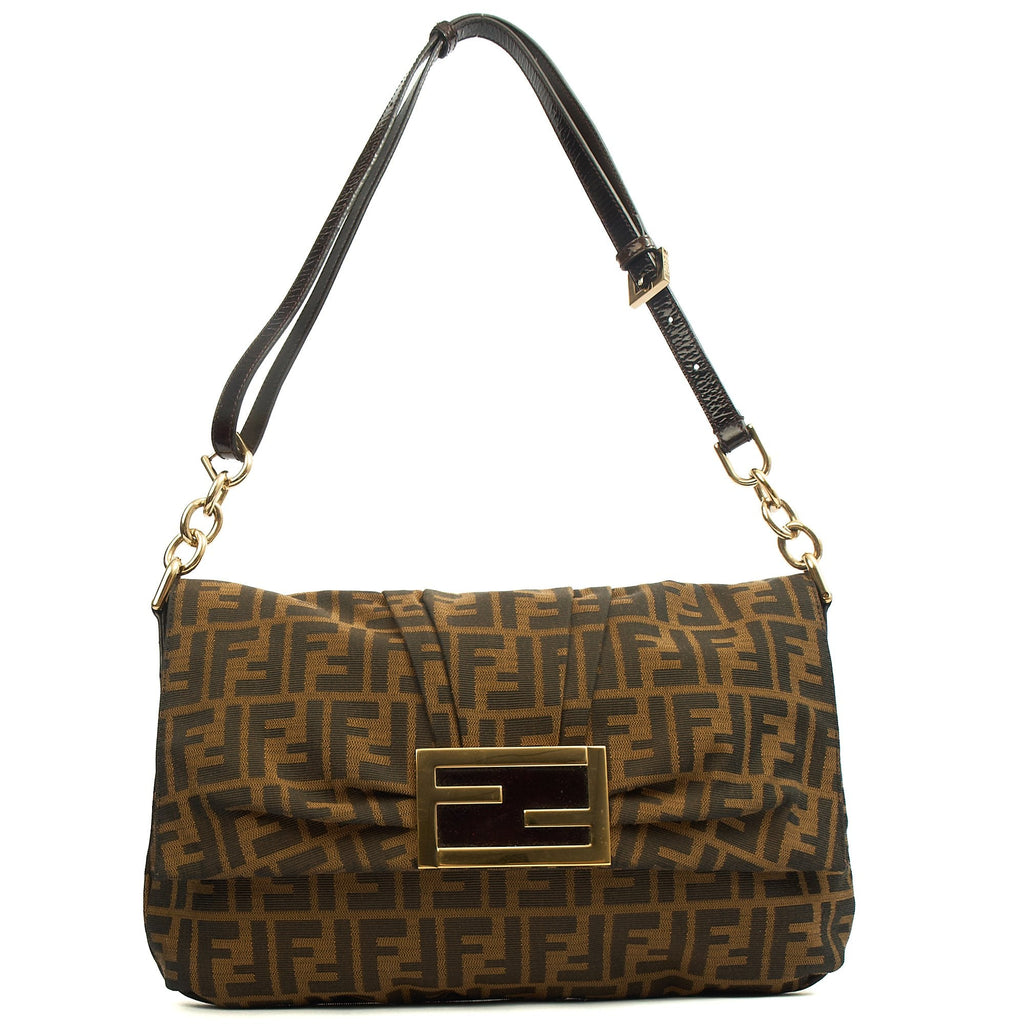 Fendi Shoulder Bag Zucca Shoulder Bag in Zucca FF, Canvas — Front View