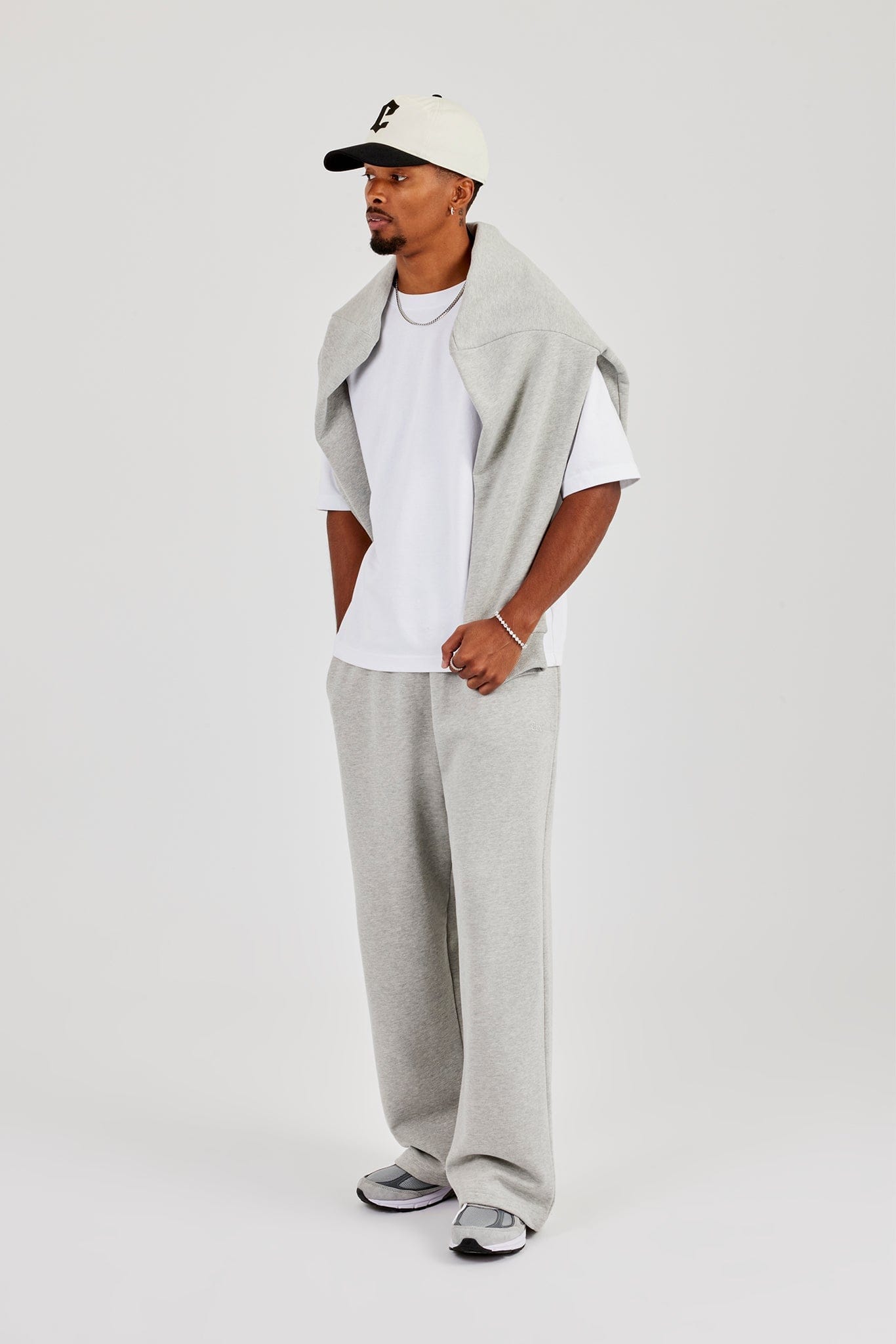 Cernucci Baggy Fit Jogger - Grey Marl — S — Back View
