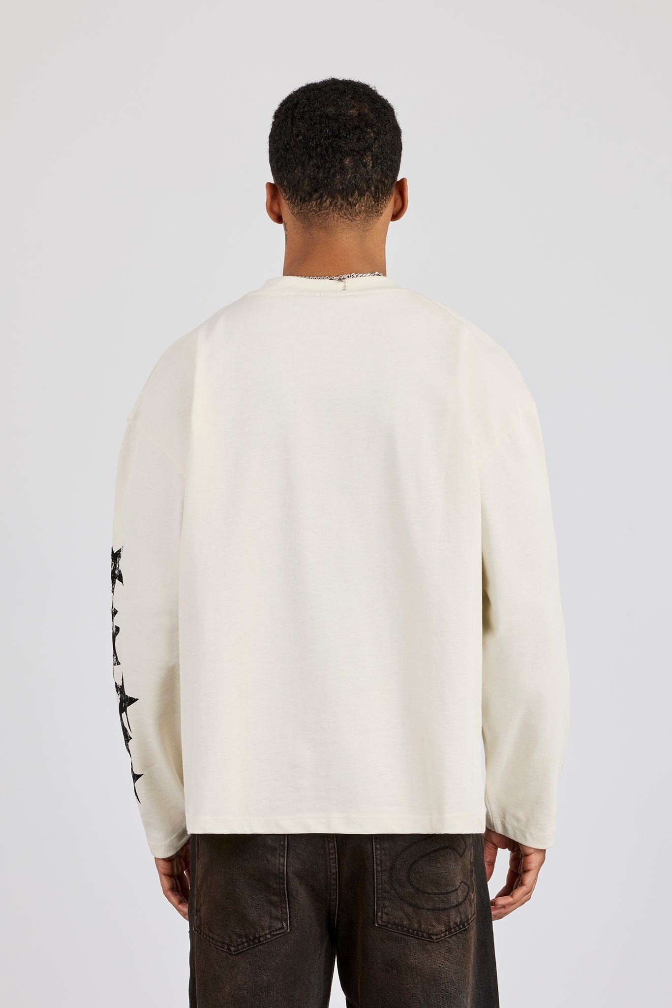 Cernucci Long Sleeve Cernucci 2017 Graphic T-Shirt - Off White — S — Back View