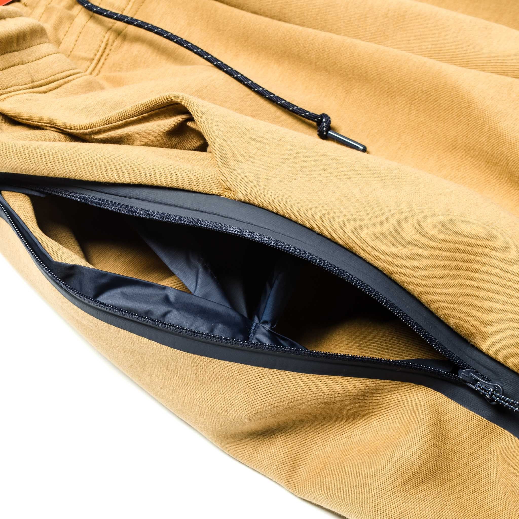 NIKE TECH FLEECE CROPPED PANTS - Golden Beige-Khaki — XXS — Top View