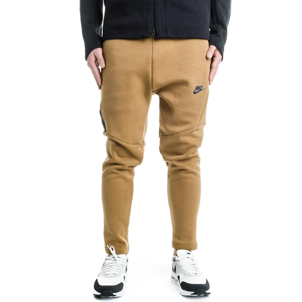 NIKE TECH FLEECE CROPPED PANTS - Golden Beige-Khaki — XXS — Front View