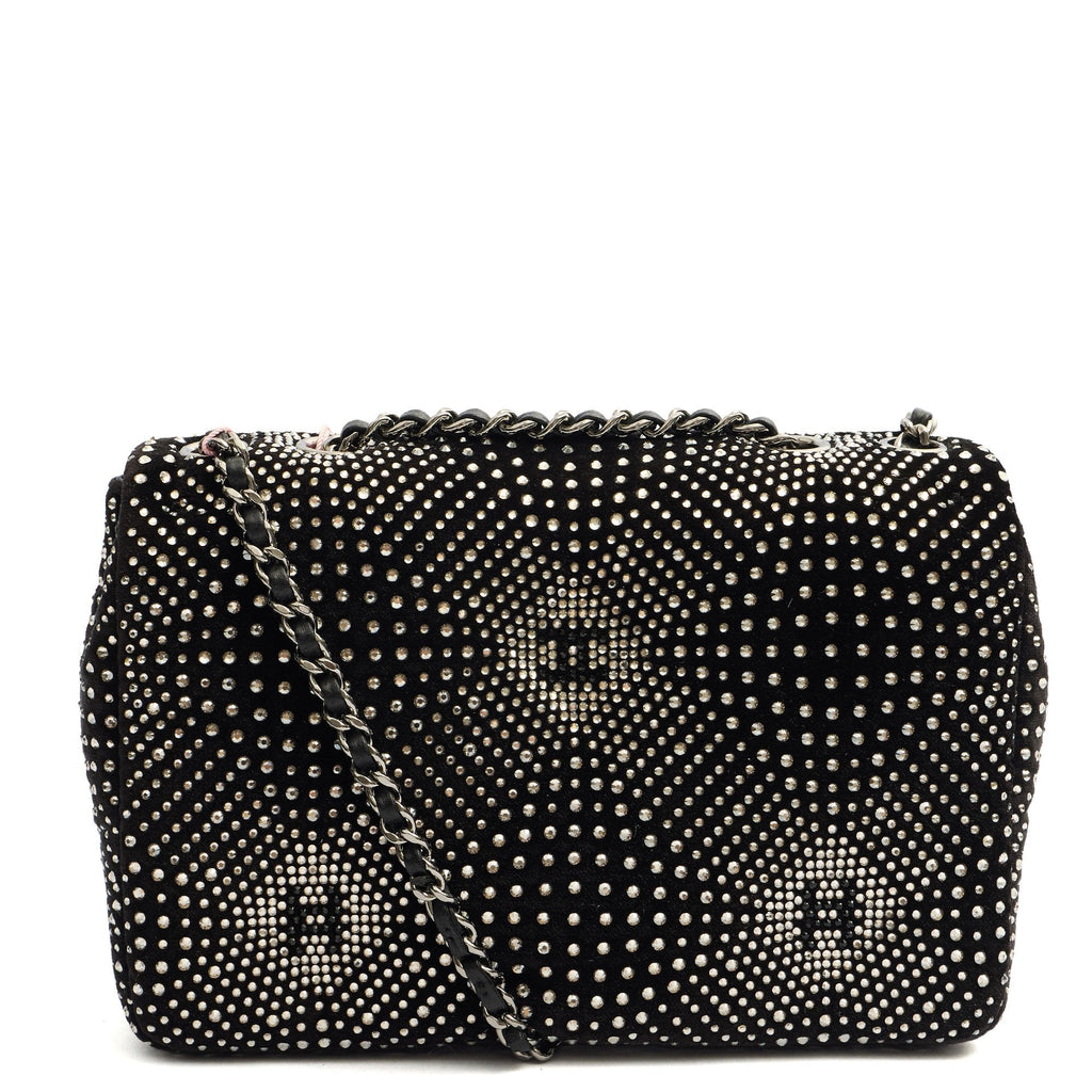 Chanel Shoulder Bag Flap Bag in Black, Velvet — Alternate View 12