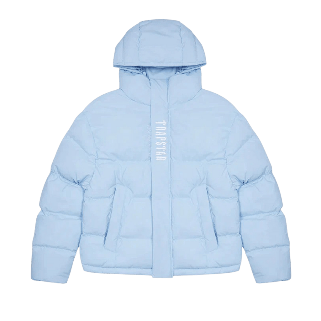 Trapstar Decoded Hooded Puffer 2.0 -Ice Blue — XXS — Side View