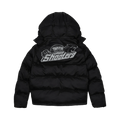 Trapstar Shooters Hooded Puffer Jacket - Black/Reflective — XXS — Front View