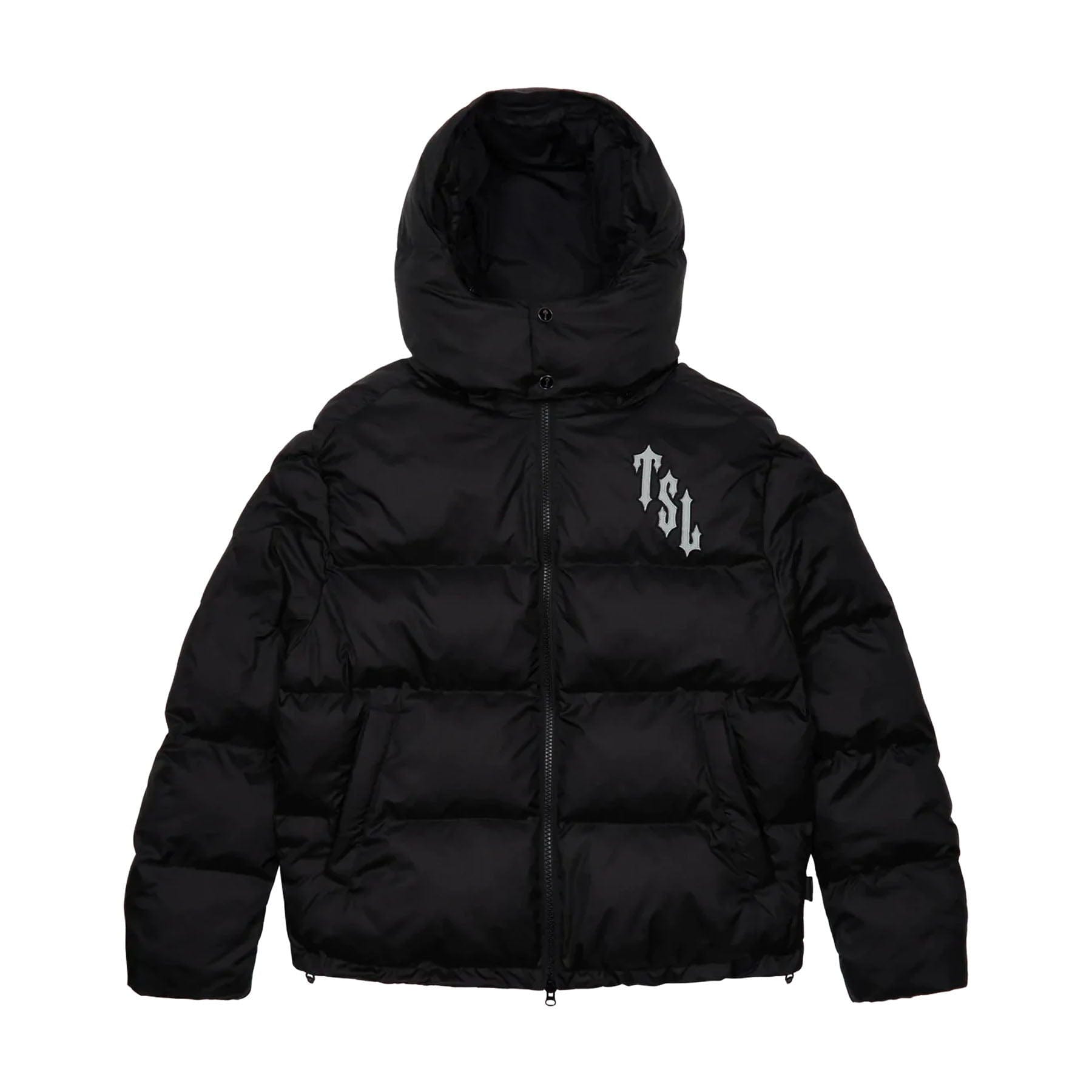 Trapstar Shooters Hooded Puffer Jacket - Black/Reflective — XXS — Side View