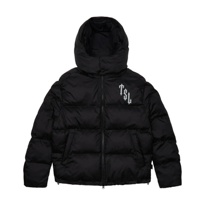 Trapstar Shooters Hooded Puffer Jacket - Black/Reflective — XXS — Side View