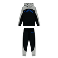 Trapstar Irongate Arch Chenille Hooded Tracksuit - Black/Blue/Grey — XXS — Front View