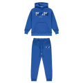 Trapstar Chenille Decoded Hooded Tracksuit - Dazzling Blue/White — XXS — Front View