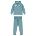 Trapstar Chenille Decoded Hooded Tracksuit - Citadel/White — XXS — Front View
