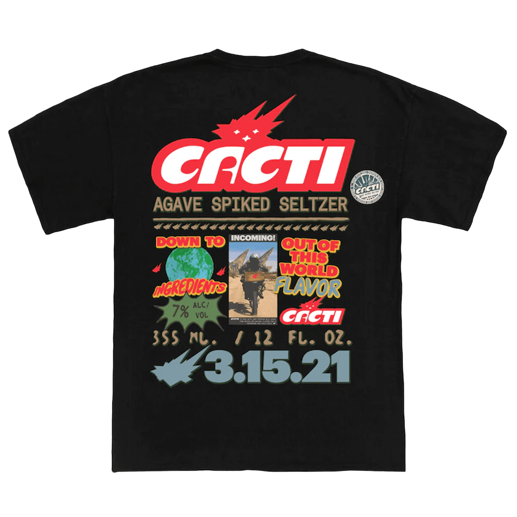 Travis Scott Cacti Down To Earth Tee 1 Tee Black — XXS — Front View