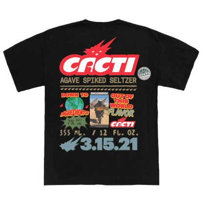 Travis Scott Cacti Down To Earth Tee 1 Tee Black — XXS — Front View
