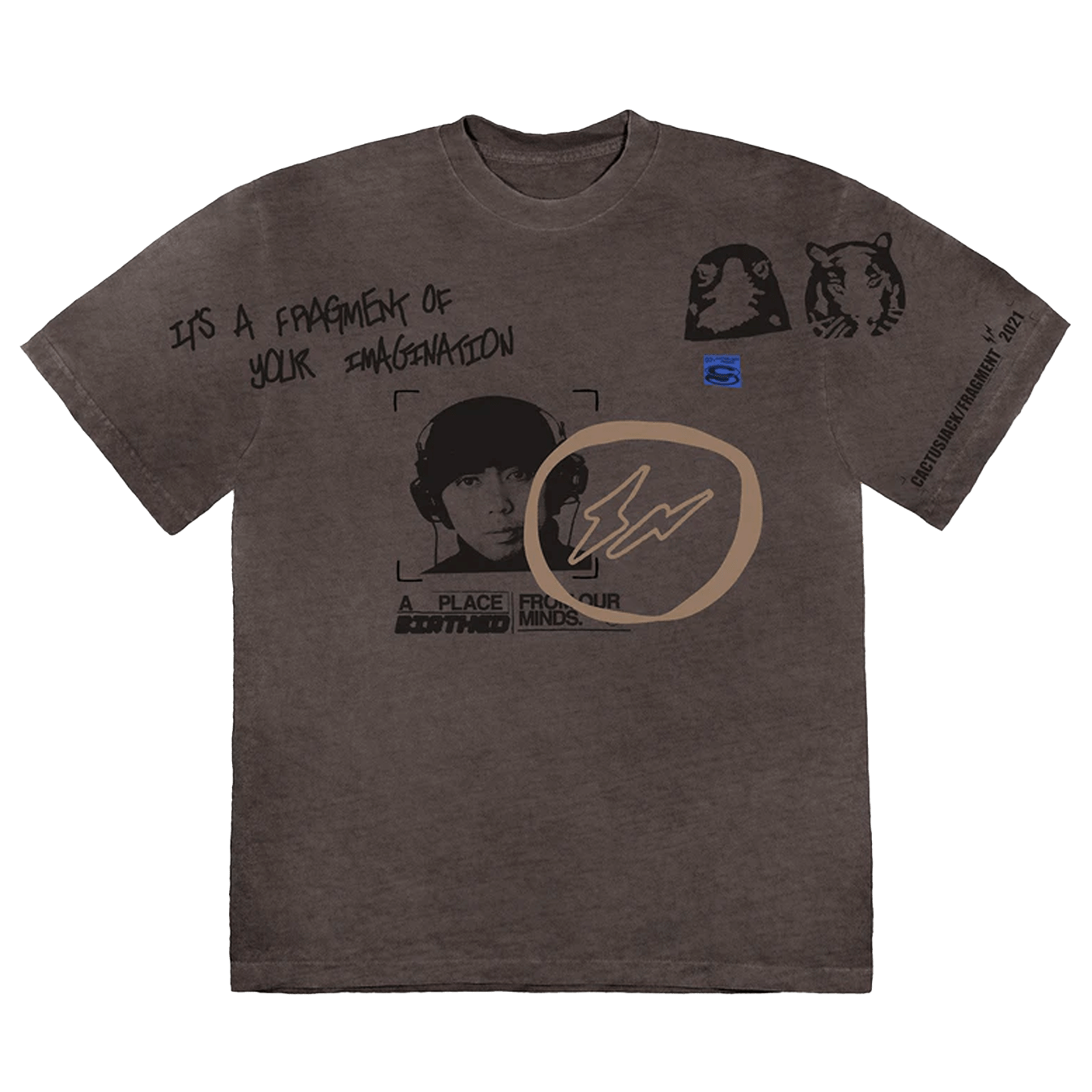Cactus Jack by Travis Scott For Fragment Hiroshi Tee 'Grey' — XXS — Front View