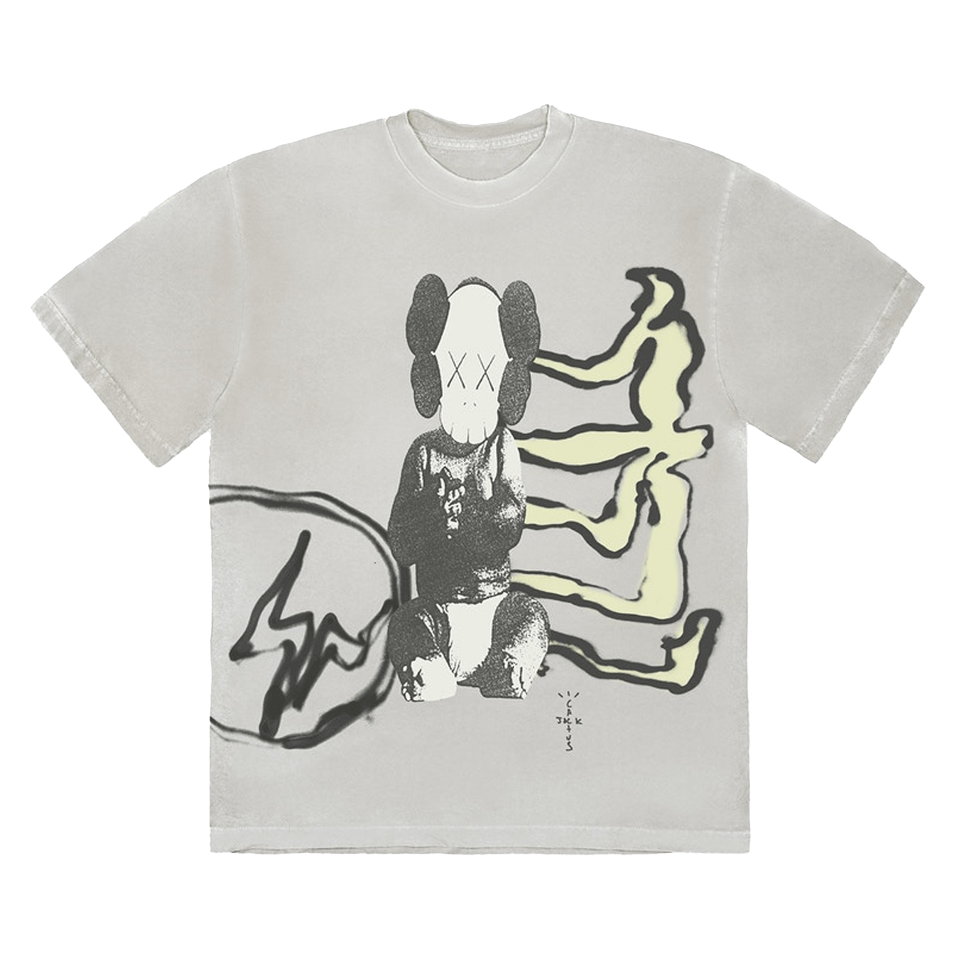 Travis Scott Cactus Jack + Kaws For Kaws Tee 'Aged Yellow' — XXS — Front View