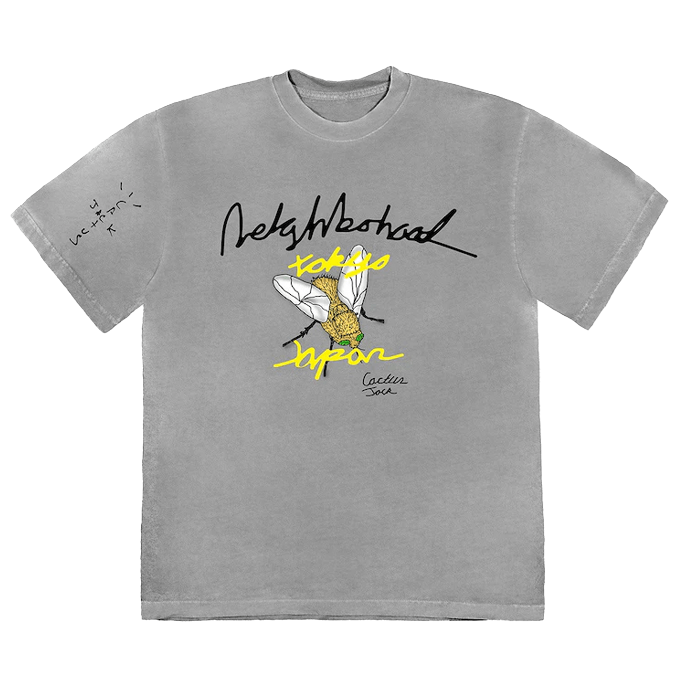 Cactus Jack by Travis Scott x Neighborhood Carousel T-Shirt 'Grey' — XXS — Front View