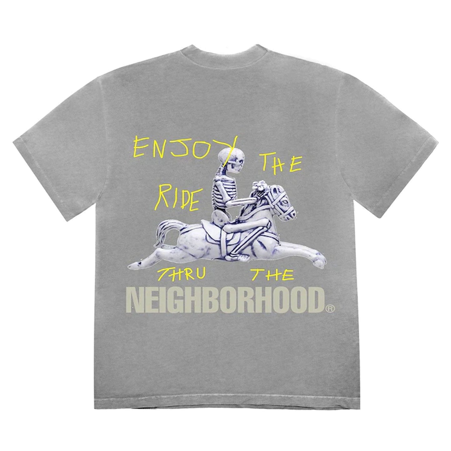 Cactus Jack by Travis Scott x Neighborhood Carousel T-Shirt 'Grey' — XXS — Side View