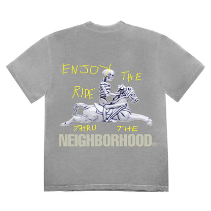 Cactus Jack by Travis Scott x Neighborhood Carousel T-Shirt 'Grey' — XXS — Side View