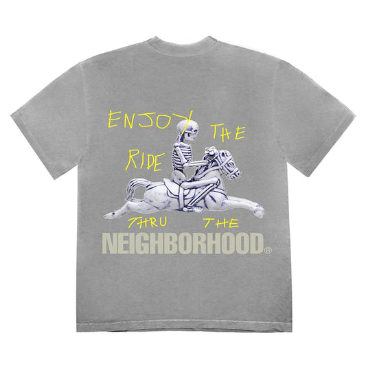 Cactus Jack by Travis Scott x Neighborhood Carousel T-Shirt 'Grey' — XXS — Side View
