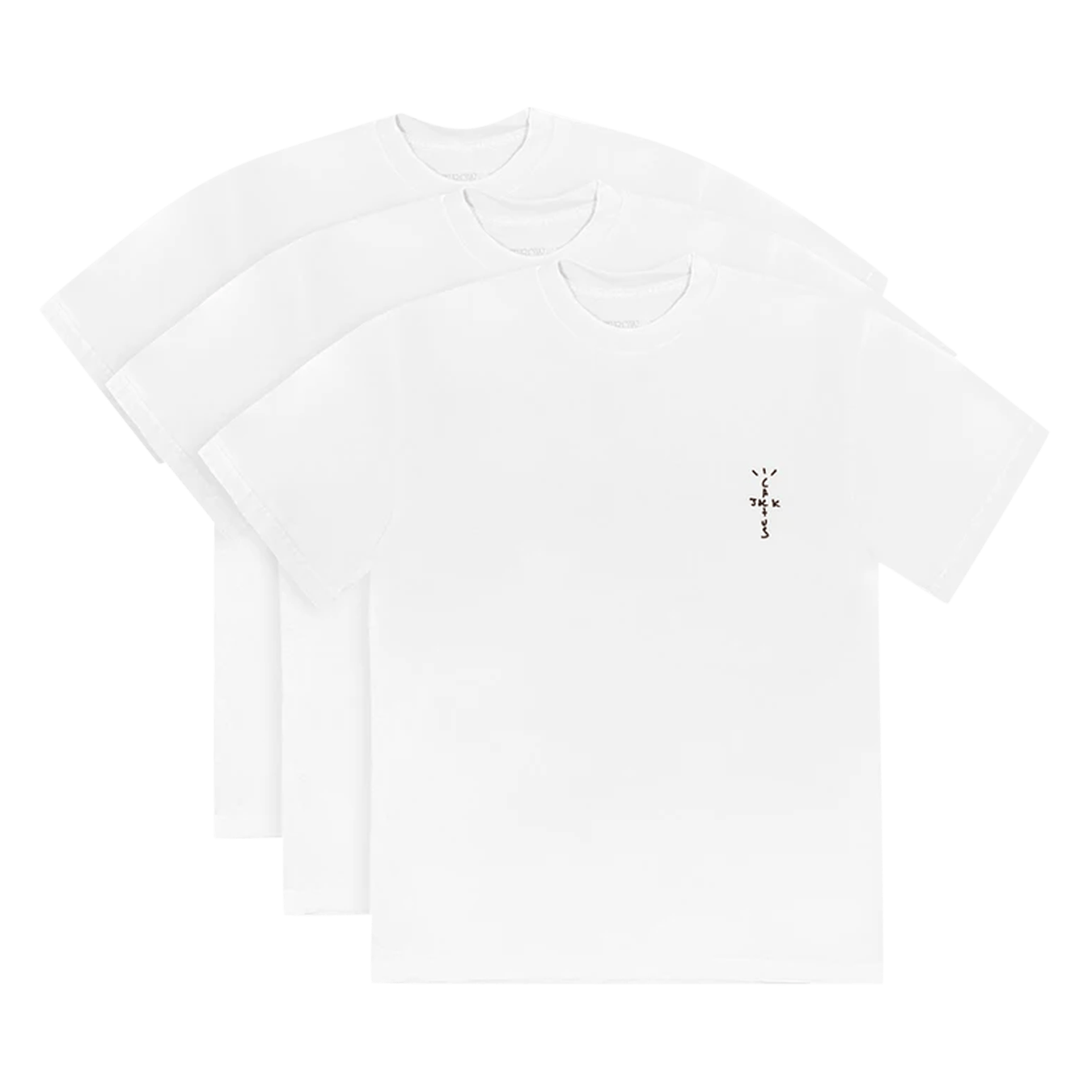 Cactus Jack by Travis Scott CJ Tee 3-Pack 'White' — XXS — Front View