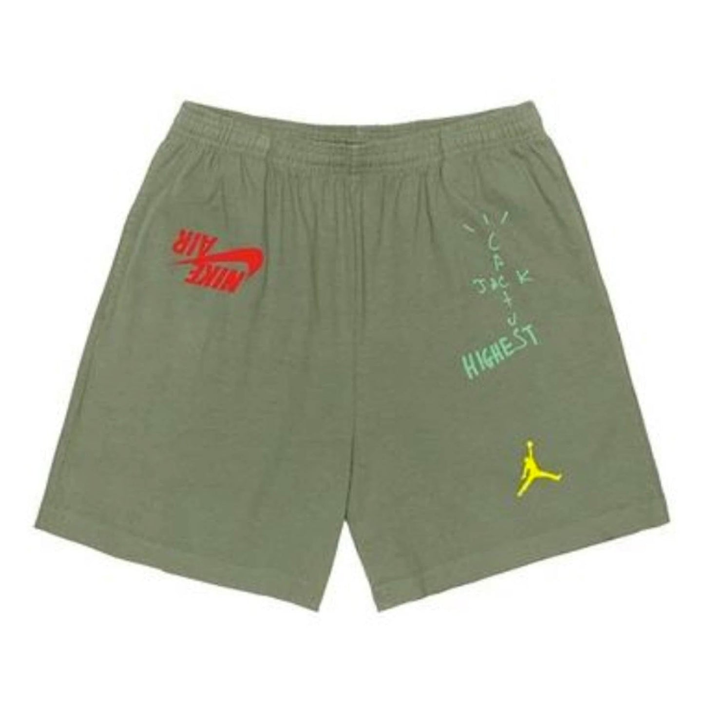 Travis Scott Jordan Cactus Jack Highest Sweatshort Olive — XXS — Front View
