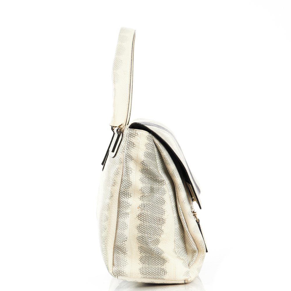 Givenchy Tote Pandora - Medium in Storm Gray, Exotic Effect Leather — Back View