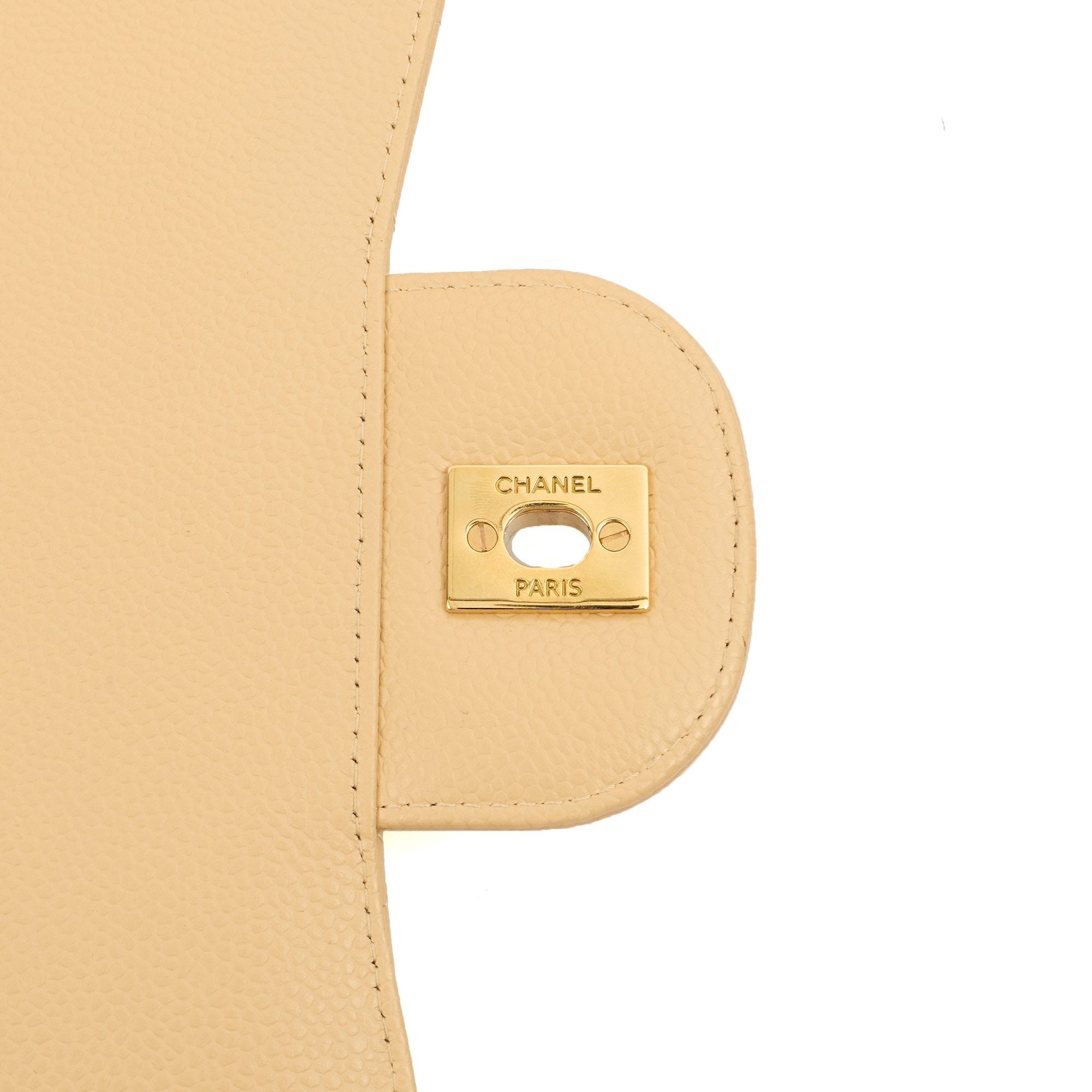Chanel Shoulder Bag Classic Double Flap - Large in Neutral, Caviar Leather — Alternate View 8