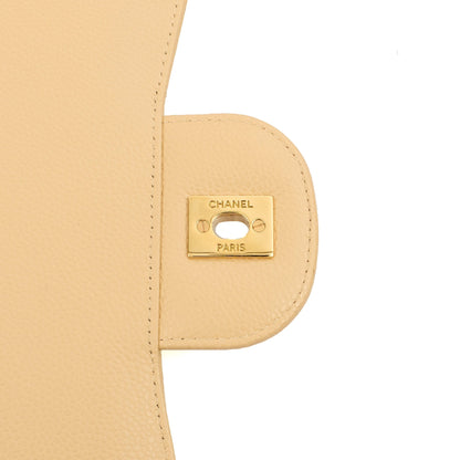 Chanel Shoulder Bag Classic Double Flap - Large in Neutral, Caviar Leather — Alternate View 8