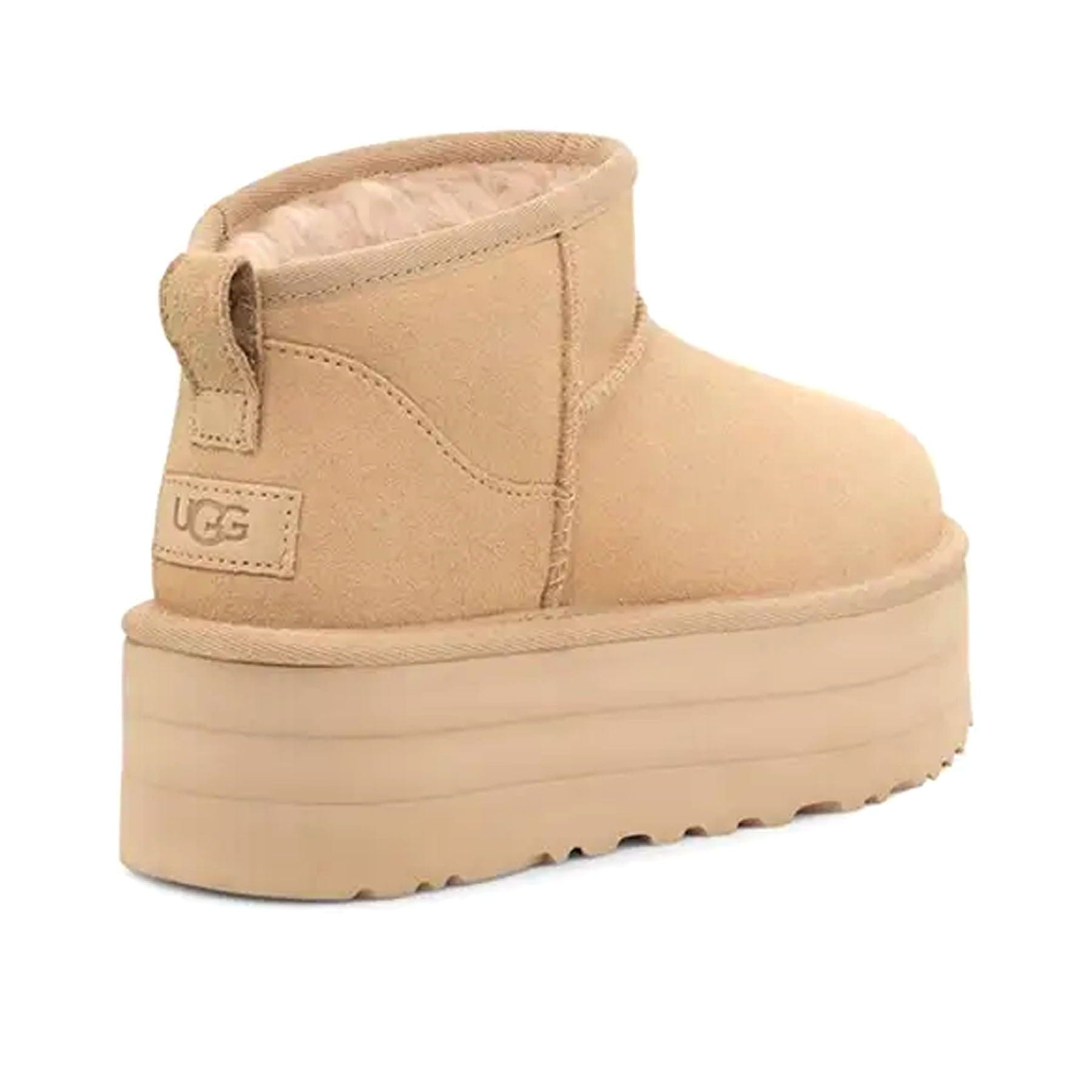 UGG Classic Ultra Mini Platform Driftwood (Wmns) — UK 1 — Back View