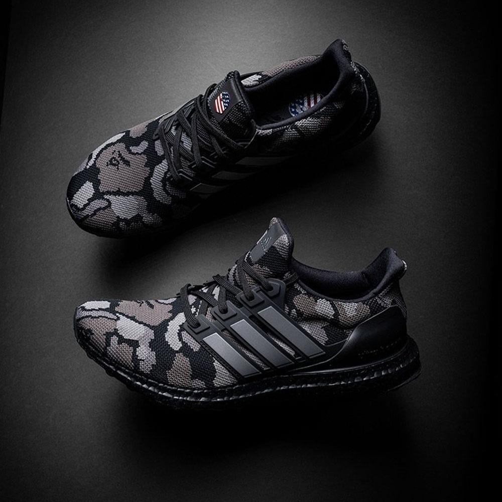 BAPE x adidas Ultra Boost Black Camo — UK 3.5 | EU 36 | US 4 — Lifestyle View