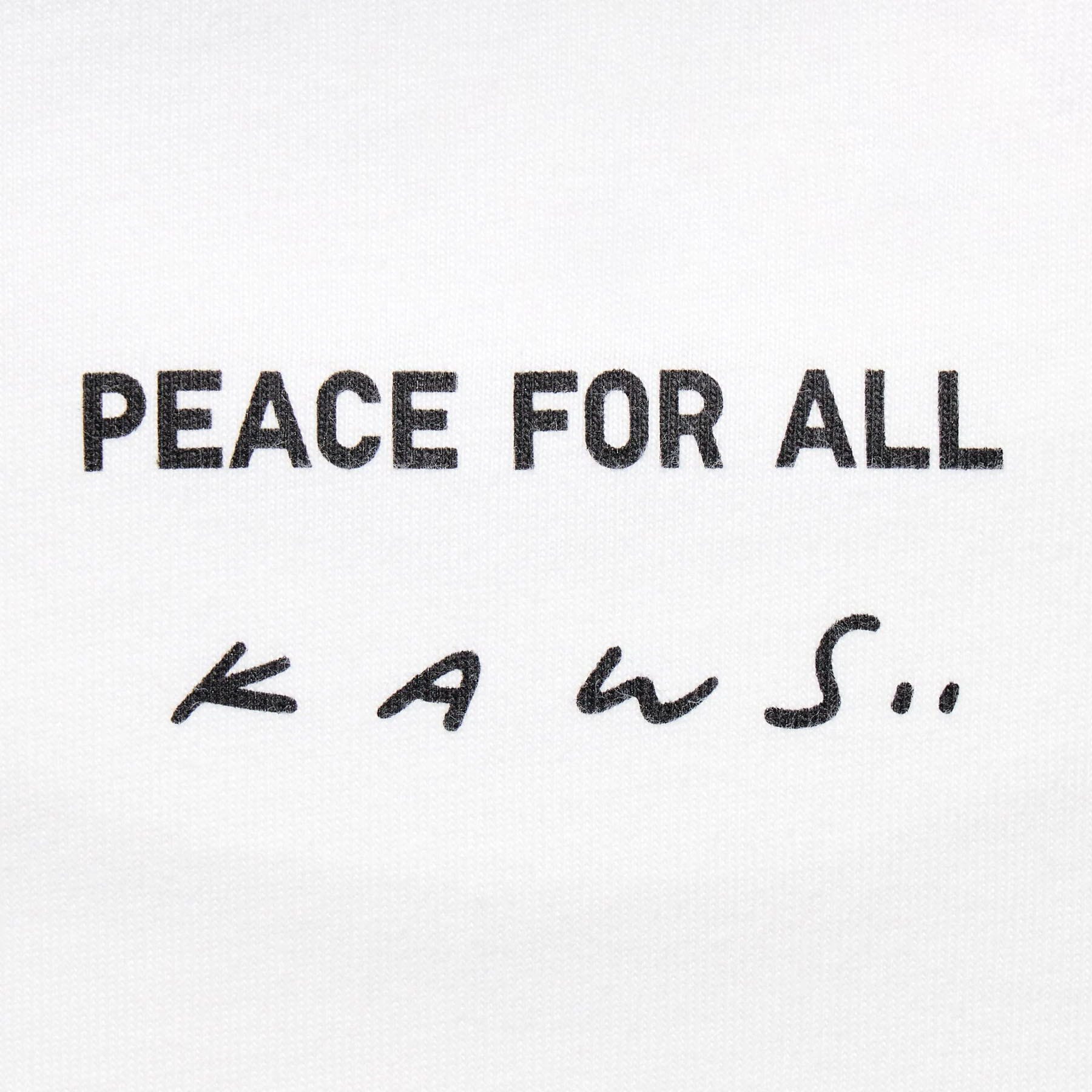 KAWS x UNIQLO Peace For All Tee White — XXS — Top View