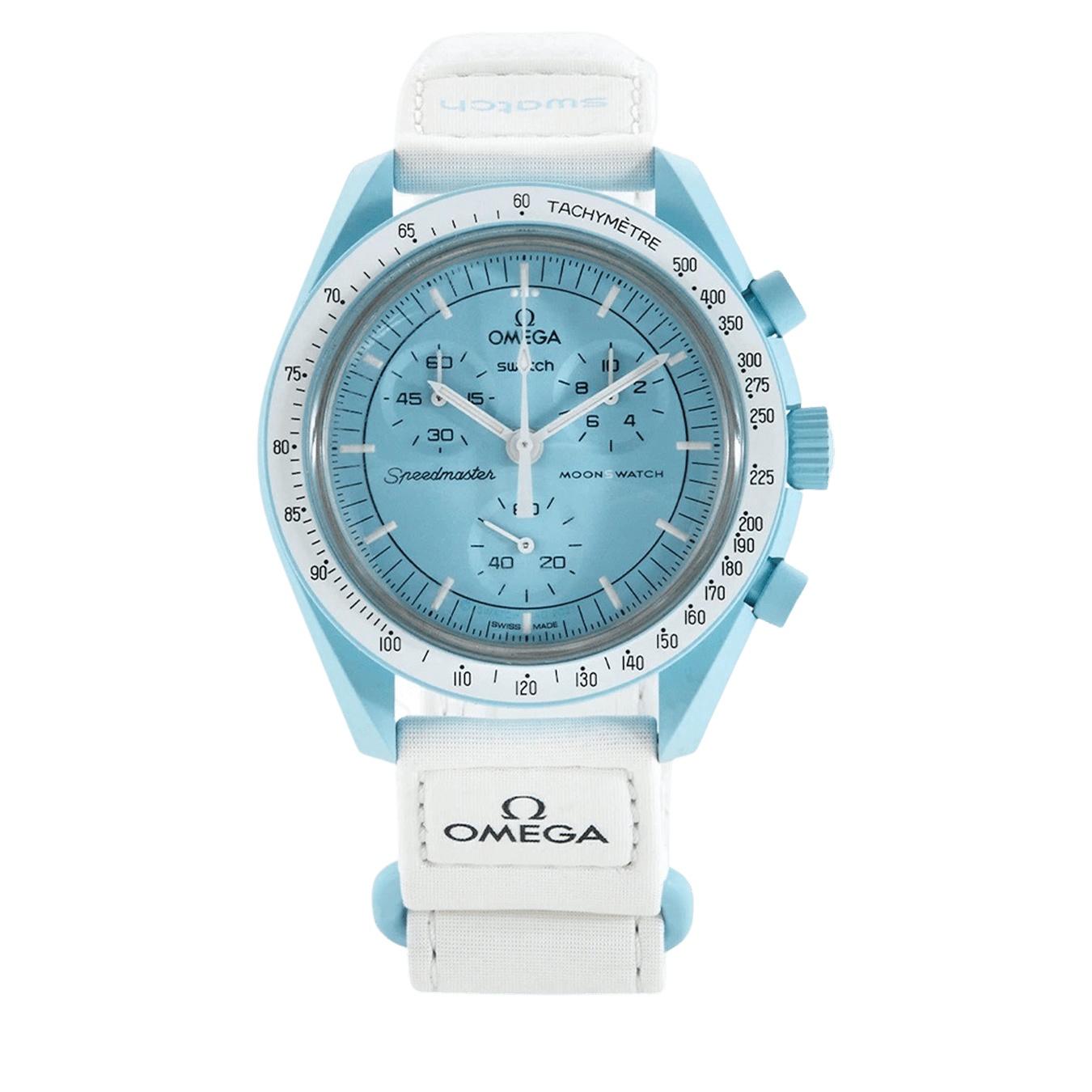 Swatch x Omega Bioceramic Moonswatch Mission to Uranus — Front View